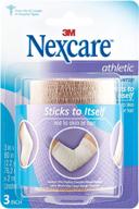 🔸 nexcare stretched athletic wrap 3 inch x 5 yard tan color - maximum support and comfort for sports injuries and sprains logo