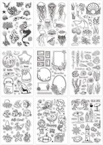 img 4 attached to GLOBLELAND 9-Sheet Ocean Theme Silicone Clear Stamps Seal for Card Making Decor & DIY Scrapbooking