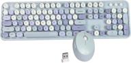 🎮 momoone-us wireless keyboard and mouse combo set, retro round keycaps, colorful qwerty typewriter style, full size keyboards, 2.4ghz usb receiver connectivity logo