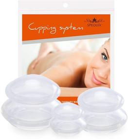 img 4 attached to SPEQUIX Silicone Cupping Therapy Set - 3 Sizes, 3 Pieces - Anti-Slip Chinese Silicone Cups for Cellulite Reduction, Collagen Boost, Joint Pain Relief, Muscle Recovery, and Fascia Therapy (White)