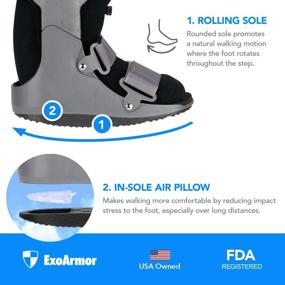 img 1 attached to 👟 ExoArmor Superlight Walking Boot: Ultimate Support for Sprained Ankle, Foot Injuries, Stress Fractures, and Plantar Fasciitis - Air Liner, Short (Medium)