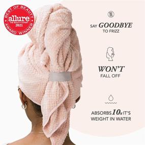 img 3 attached to 🌸 VOLO Hero Microfiber Hair Towel: Super Absorbent, Ultra-Soft, Fast Drying, Reduce Dry Time by 50%, Large Size, Premium Wrap Towel in Sustainable Packaging - Cloud Pink
