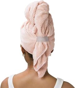 img 4 attached to 🌸 VOLO Hero Microfiber Hair Towel: Super Absorbent, Ultra-Soft, Fast Drying, Reduce Dry Time by 50%, Large Size, Premium Wrap Towel in Sustainable Packaging - Cloud Pink