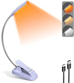img 4 attached to 📚 Glocusent Rechargeable Amber Book Light - Lightweight LED Reading Light for Bedtime Reading up to 80 Hours, 3 Brightness Levels & 3 Color Modes for Eye-Care