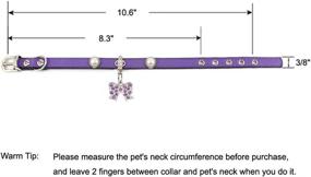 img 1 attached to 🐱 Stylish Purple Freewindo Cat Collar with Diamante Pendant - Soft PU Leather, Adjustable for Small Dogs and Puppies (Bow included)