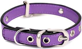 img 3 attached to 🐱 Stylish Purple Freewindo Cat Collar with Diamante Pendant - Soft PU Leather, Adjustable for Small Dogs and Puppies (Bow included)