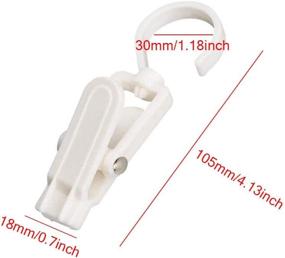 img 1 attached to VinBee 20 PCS Durable Swivel Hanging Laundry Hooks Clip - 4.3 Inches (White)