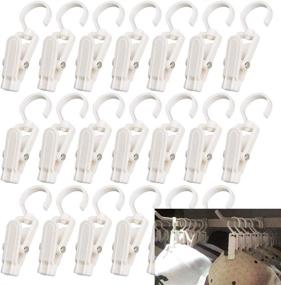 img 4 attached to VinBee 20 PCS Durable Swivel Hanging Laundry Hooks Clip - 4.3 Inches (White)