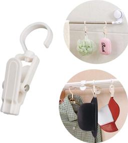 img 2 attached to VinBee 20 PCS Durable Swivel Hanging Laundry Hooks Clip - 4.3 Inches (White)