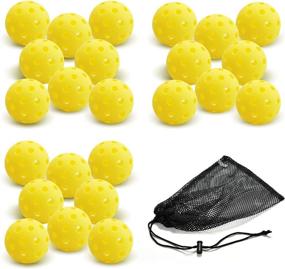 img 4 attached to 🎾 Pickleball Balls 40 Holes: Durable with Nice Bounce, Perfect for Indoor & Outdoor Courts - Bright Yellow