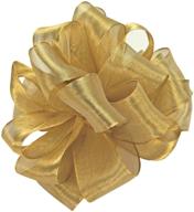 🌟 7/8-inch gold offray wired edge metallic sheer craft ribbon - 50-yard spool, magic wand logo