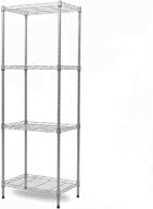 🏬 silver regiller 4-tier wire shelving unit metal storage rack organizer - ideal for pantry, laundry, bathroom, kitchen, closet organization (16.8l x 12w x 49h) logo