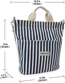 img 1 attached to 👜 Women's Canvas Tote Bag with Zipper and Pocket | Stylish Casual Crossbody School Planner Hobo Bag