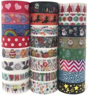colorful 24 rolls holiday washi tape set: embrace every season with creative crafts, gift wrapping, and scrapbooking fun! logo