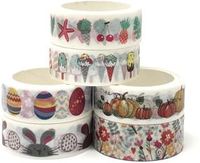 img 1 attached to Colorful 24 Rolls Holiday Washi Tape Set: Embrace Every Season with Creative Crafts, Gift Wrapping, and Scrapbooking Fun!
