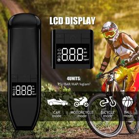 img 1 attached to 🚗 BARPOT Portable Tire Pump - Cordless Electric Inflator with 150PSI, 6000mAh Rechargeable Battery, LCD Display and LED Light for Car, Bike, Motorcycle Tires