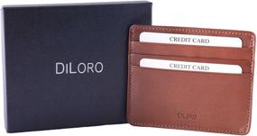 img 1 attached to DiLoro Minimalist Leather Travel Blocking Men's Accessories