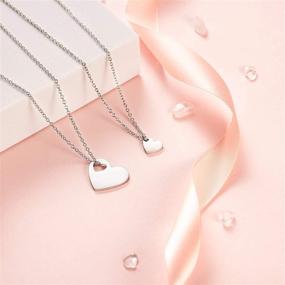 img 1 attached to MANVEN Mother Daughter Necklace Set: Perfect Mom Gifts from Daughters - Heart Jewelry for Mom & Daughter for Birthdays & Special Occasions