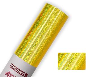 img 4 attached to Holographic Sparkle Glitter Gold Craft Vinyl Roll - High-quality Adhesive (1ft x 4.1ft)