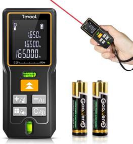 img 4 attached to 📏 5-in-1 Laser Tape Measure with 165 Ft Digital Laser Measurement Tool - Distance Meter, M/in/Ft Conversion, Backlit LCD, 2 Bubble Levels, Mute Mode, Measuring Distance, Area, Volume - Batteries Included (50m)