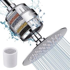 img 4 attached to NearMoon Shower Head and 15 Stage Shower Filter Combo: High Pressure Filtered Showerhead for 🚿 Hard Water, Enhances Skin and Hair Health - 1 Replaceable Filter Cartridge Included (6 Inch, Chrome)