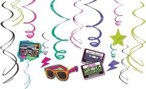 img 2 attached to 🎉 Amscan Awesome 80's Party Swirl Decorating Kit - Vibrant Multi Color, Size: 10 x 9.5