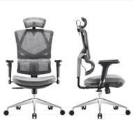 🪑 sihoo ergonomic office chair - gray high back desk chair with lumbar support, adjustable height backrest, 3d armrests, and breathable mesh - thick seat cushion for ultimate comfort and support logo