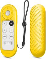 📺 sithon yellow silicone case for chromecast with google tv 2020 voice remote - shockproof anti-slip protective cover with anti-lost lanyard strap for google 2020 chromecast voice remote logo