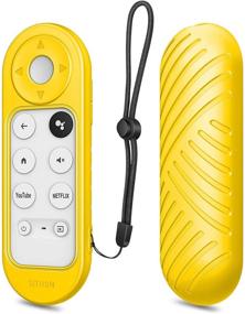 img 4 attached to 📺 SITHON Yellow Silicone Case for Chromecast with Google TV 2020 Voice Remote - Shockproof Anti-Slip Protective Cover with Anti-Lost Lanyard Strap for Google 2020 Chromecast Voice Remote