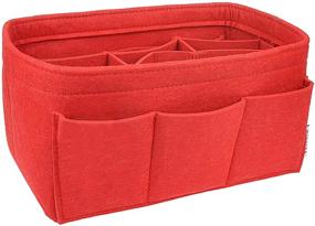 img 4 attached to Vercord Handbag Organizer Insert Liner Divider for Women's Purses and Totes - Available in Various Colors and Sizes