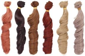 img 1 attached to 🎀 5PCS AIDOLLA Doll Accessories: Curly Hair Synthetic Fiber Wig, High Temperature Imitation Wool Roll Doll Hair, Ideal for DIY 1/3 1/4 1/6 BJD SD Doll Wigs (11)