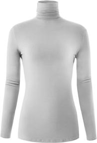 img 4 attached to Sleeve Turtleneck Stretch Shirt Medium Women's Clothing in Lingerie, Sleep & Lounge