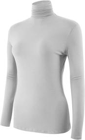 img 3 attached to Sleeve Turtleneck Stretch Shirt Medium Women's Clothing in Lingerie, Sleep & Lounge