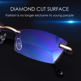 img 1 attached to LUFF Men's HD Anti-Blue Light Diamond Cut Edge Frameless Reading Glasses