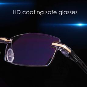 img 2 attached to LUFF Men's HD Anti-Blue Light Diamond Cut Edge Frameless Reading Glasses