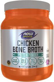 img 4 attached to NOW Sports Nutrition Chicken Bone Broth Powder, 1.2 Pound (P38116) - Premium Quality, Tan Color