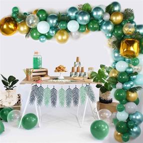 img 3 attached to 🐒 Make a Splash with Jungle Safari Baby Shower Decorations for Boys - Balloon Garland Arch Kit, Tropical Leaves, Colorful Balloons, and Green Animal Theme Party Decor (167pcs)