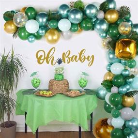 img 2 attached to 🐒 Make a Splash with Jungle Safari Baby Shower Decorations for Boys - Balloon Garland Arch Kit, Tropical Leaves, Colorful Balloons, and Green Animal Theme Party Decor (167pcs)