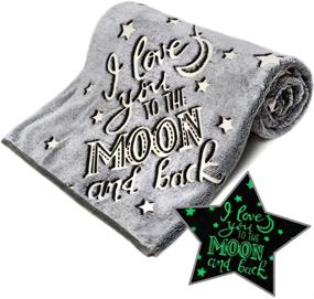 img 4 attached to 🌙 I Love You to The Moon and Back Glow in The Dark Throw Blanket - Super Soft Love Gift Fleece Blanket for Christmas - Best Friend Unique Gifts for Women, Boys, Girls, Kids, Teens - 50” x 60” (Grey)