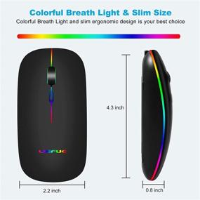 img 1 attached to 🖱️ Rechargeable Slim Silent LED Wireless Mouse - 2.4G Portable Mobile Optical Office Mouse with USB & Type-c Receiver, 3 Adjustable DPI - for Notebook, PC, Laptop, Computer, Desktop (Black)