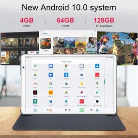 img 2 attached to 📱 10 Inch Tablet Android 10.0 with Dual Cameras, 64GB (128GB Expansion) Storage, 4GB RAM - Google Certified Tablet PC (10‘’, Pink)