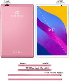 img 1 attached to 📱 10 Inch Tablet Android 10.0 with Dual Cameras, 64GB (128GB Expansion) Storage, 4GB RAM - Google Certified Tablet PC (10‘’, Pink)