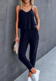 img 1 attached to 👗 Stylish Sleeveless Playsuit: Adibosy Jumpsuits Overalls for Women - Trendy Rompers & Overalls in Women's Clothing Collection