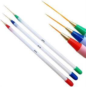 img 2 attached to 💅 6-Pack LXBIN Fine Drawing Striping Liner Design Tips Nail Art Pen Brushes Brush Salon DIY Gel UV Manicure Tool Gifts Multicolor