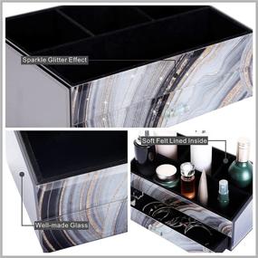 img 1 attached to 💄 Marble Makeup Organizer Drawer with Large Capacity – Luxurious Cosmetic Storage Box for Women and Girls – Ideal Gift