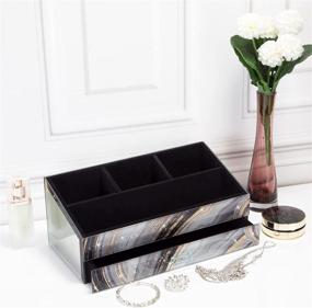 img 3 attached to 💄 Marble Makeup Organizer Drawer with Large Capacity – Luxurious Cosmetic Storage Box for Women and Girls – Ideal Gift