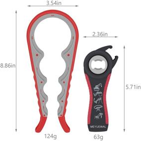 img 1 attached to Easy Grip Jar Opener and Bottle Opener Kit - 5 in 1 Multi Function with Silicone Handle - Perfect for Children, Elderly, and Arthritis Sufferers - Apple Red