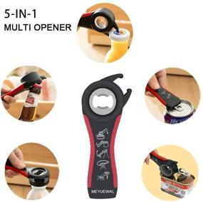 img 2 attached to Easy Grip Jar Opener and Bottle Opener Kit - 5 in 1 Multi Function with Silicone Handle - Perfect for Children, Elderly, and Arthritis Sufferers - Apple Red