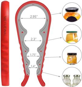 img 3 attached to Easy Grip Jar Opener and Bottle Opener Kit - 5 in 1 Multi Function with Silicone Handle - Perfect for Children, Elderly, and Arthritis Sufferers - Apple Red