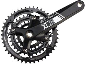 img 1 attached to 🖤 Black SR Suntour XCM 9-Speed Crankset, 175mm Square Taper, 44/32/22 Teeth